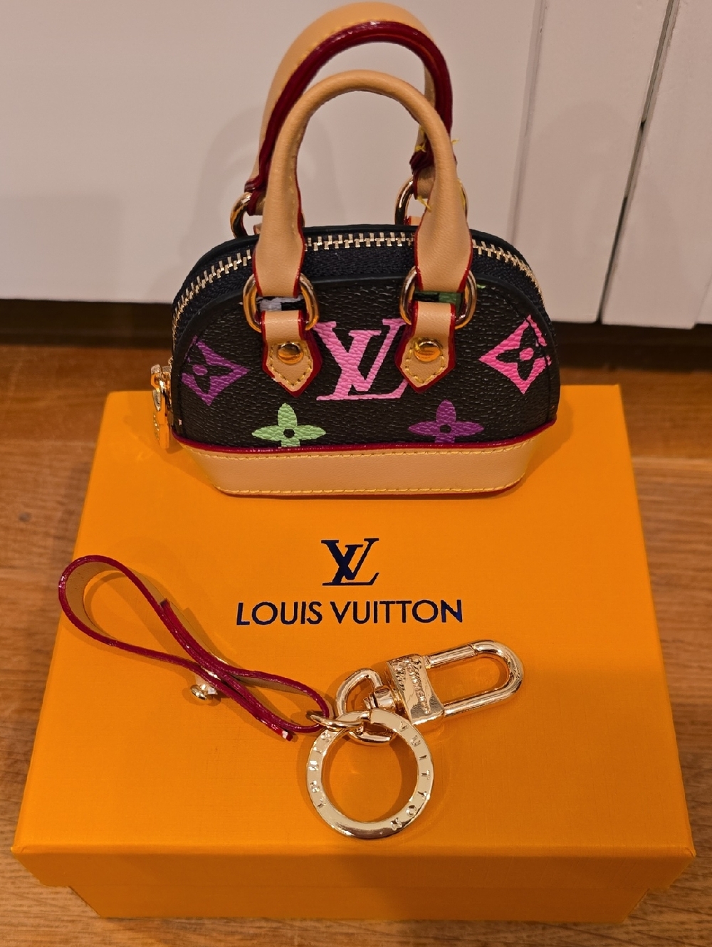 LV Multicolor Mini Alma Bag Wristlet Keychain Or Bag Charm - Picture 5 of 5